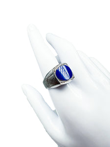 585er Weißgold Ring mit einem Lapis Lazuli