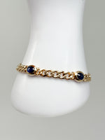 Laden Sie das Bild in den Galerie-Viewer, 14K Gelbgold Armband mit Saphir

