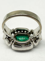 Laden Sie das Bild in den Galerie-Viewer, 585er Weißgold Ring mit Smaragden und Diamanten
