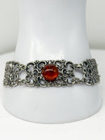 Laden Sie das Bild in den Galerie-Viewer, Silberarmband, 835er mit Bernstein
