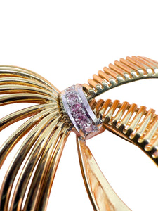 Brosche aus Gold 750er mit rosa Diamanten