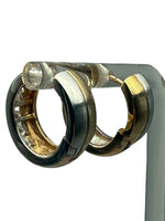 Laden Sie das Bild in den Galerie-Viewer, 585er Gelbgold und Weißgold Ohrringe mit Diamanten
