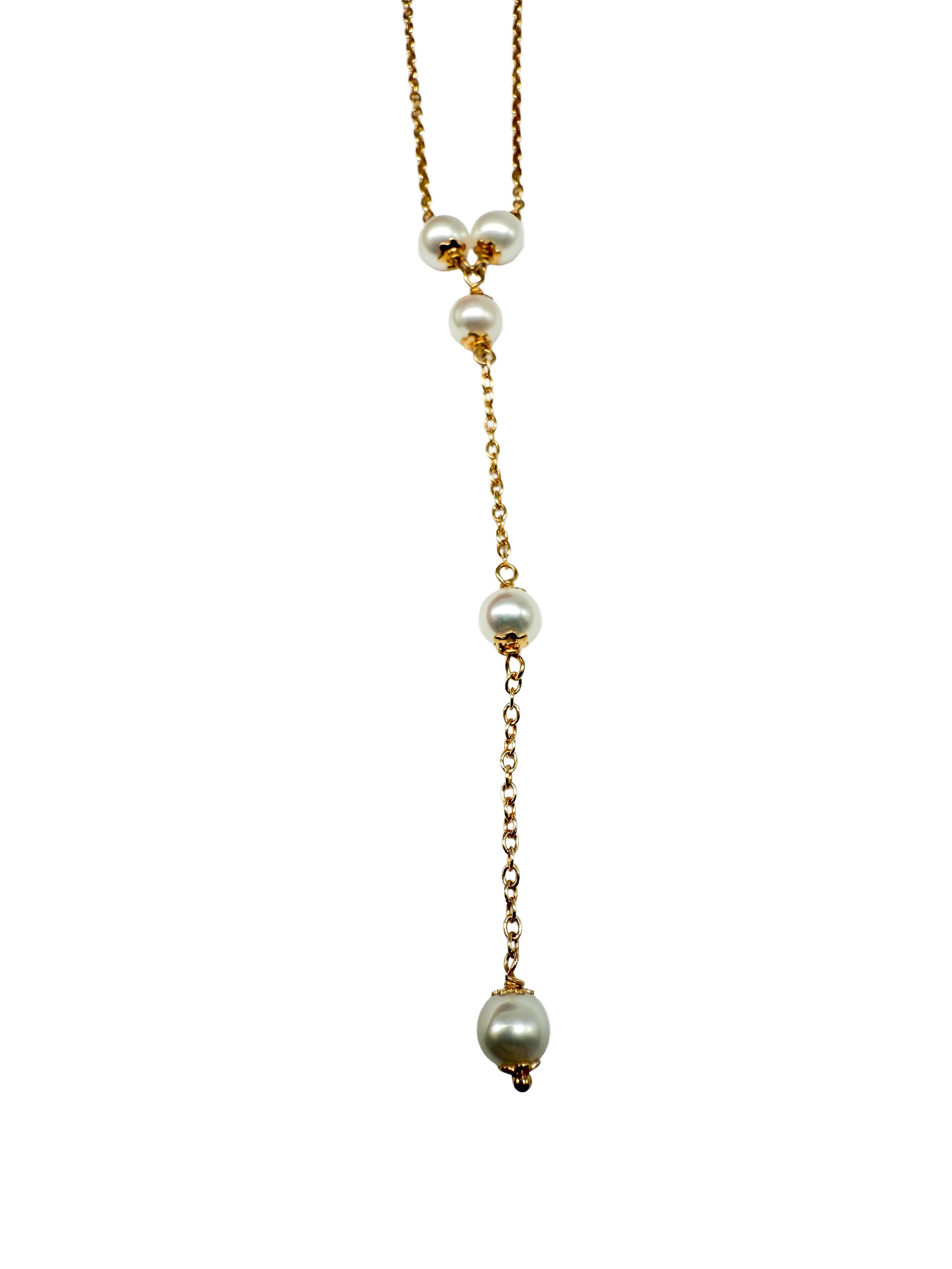 Gold Halskette mit Perlen 750er