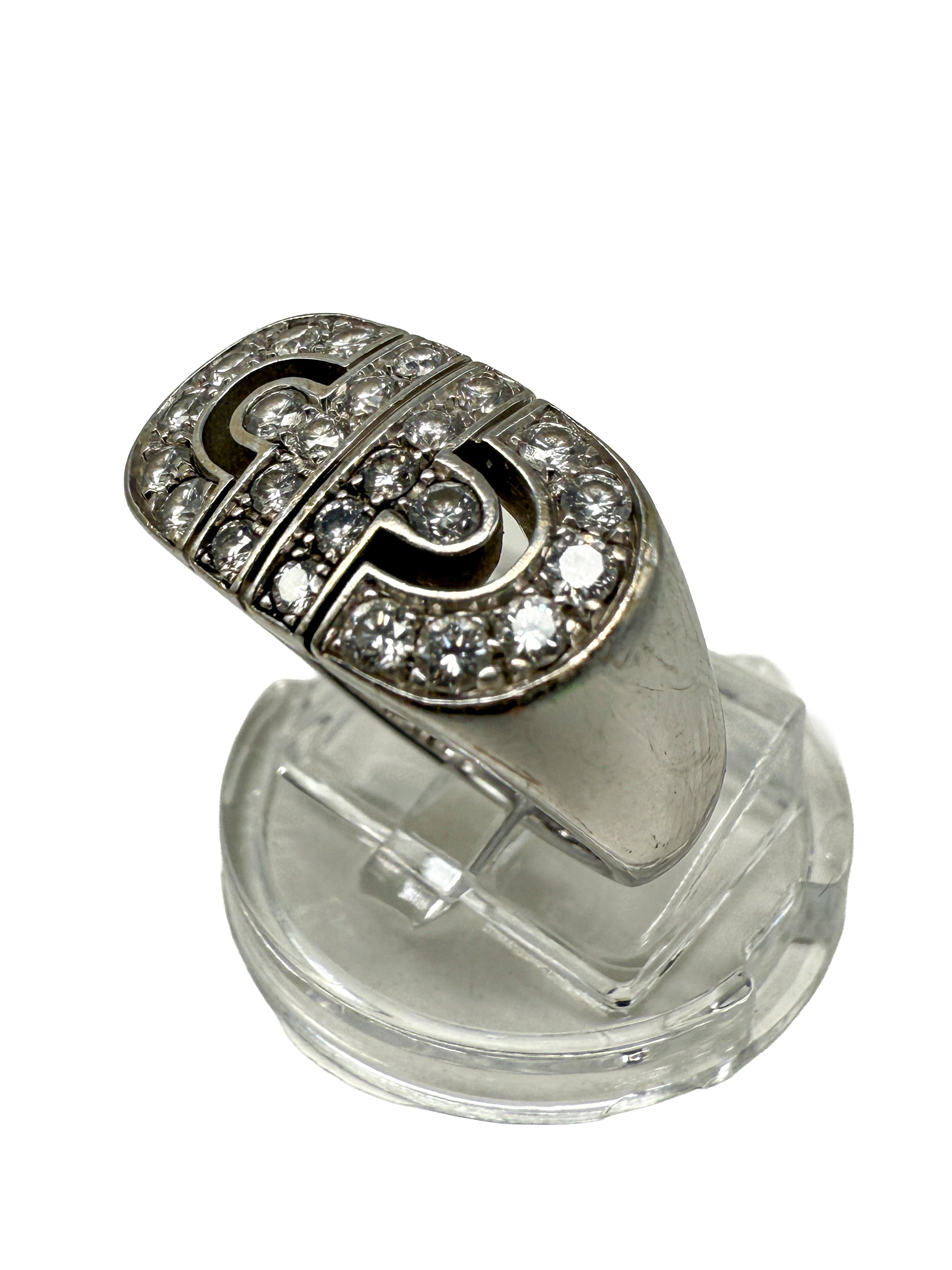 Bulgari Ring mit Diamanten 750er Weißgold