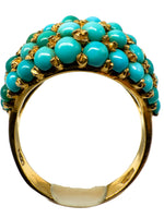 Laden Sie das Bild in den Galerie-Viewer, 750er Gelbgold Ring mit Türkis
