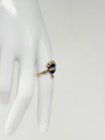 Laden Sie das Bild in den Galerie-Viewer, 18K Gelbgold Ring mit Diamanten und Emaille
