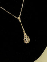 Laden Sie das Bild in den Galerie-Viewer, Jugendstill Halskette aus 585er Weißgold mit Diamanten
