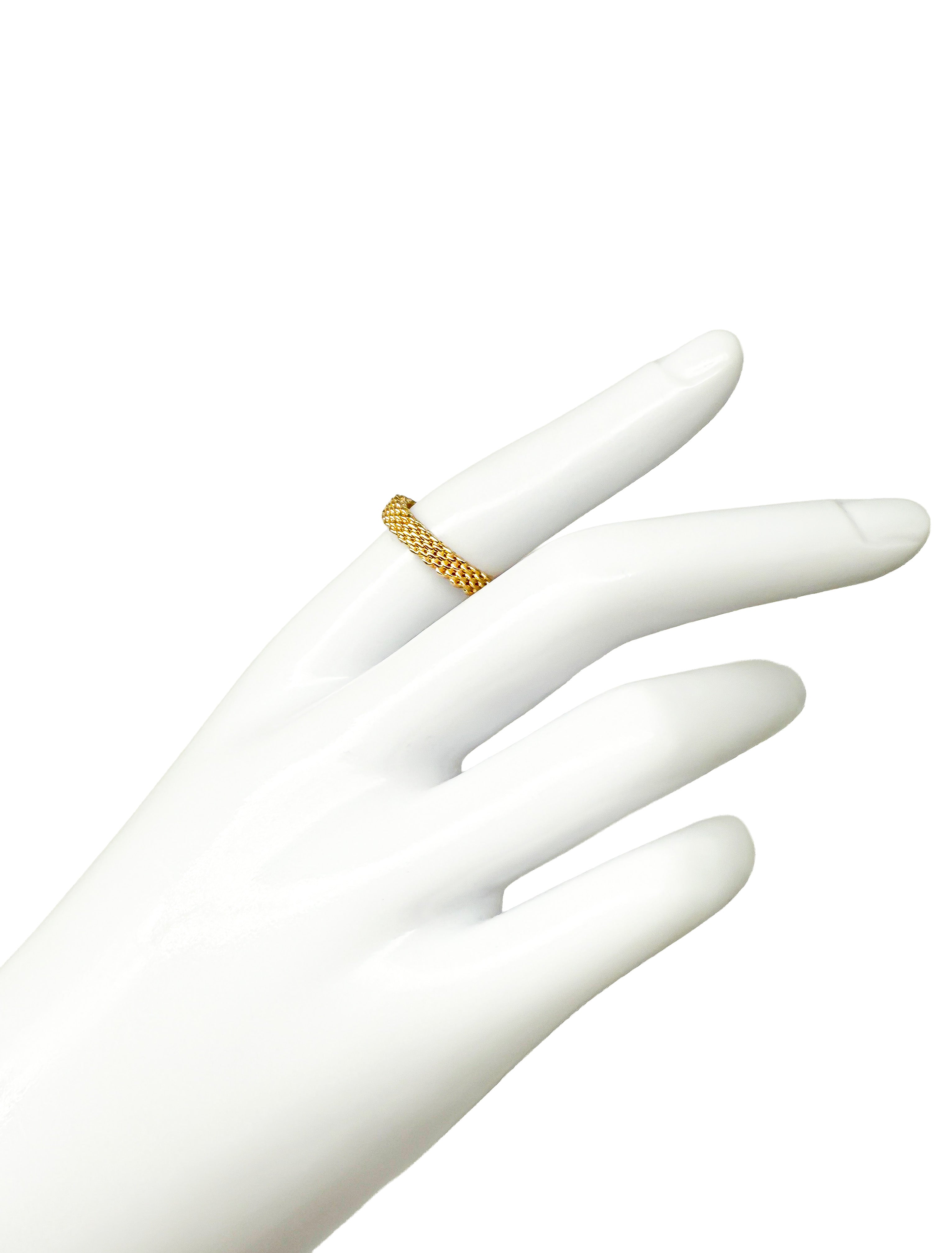 Tiffany & Co Somerset 18K Gelbgold schmaler Mesh Ring