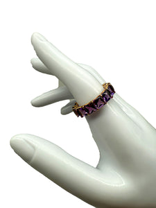 750er Gelbgold Ring mit Amethyste
