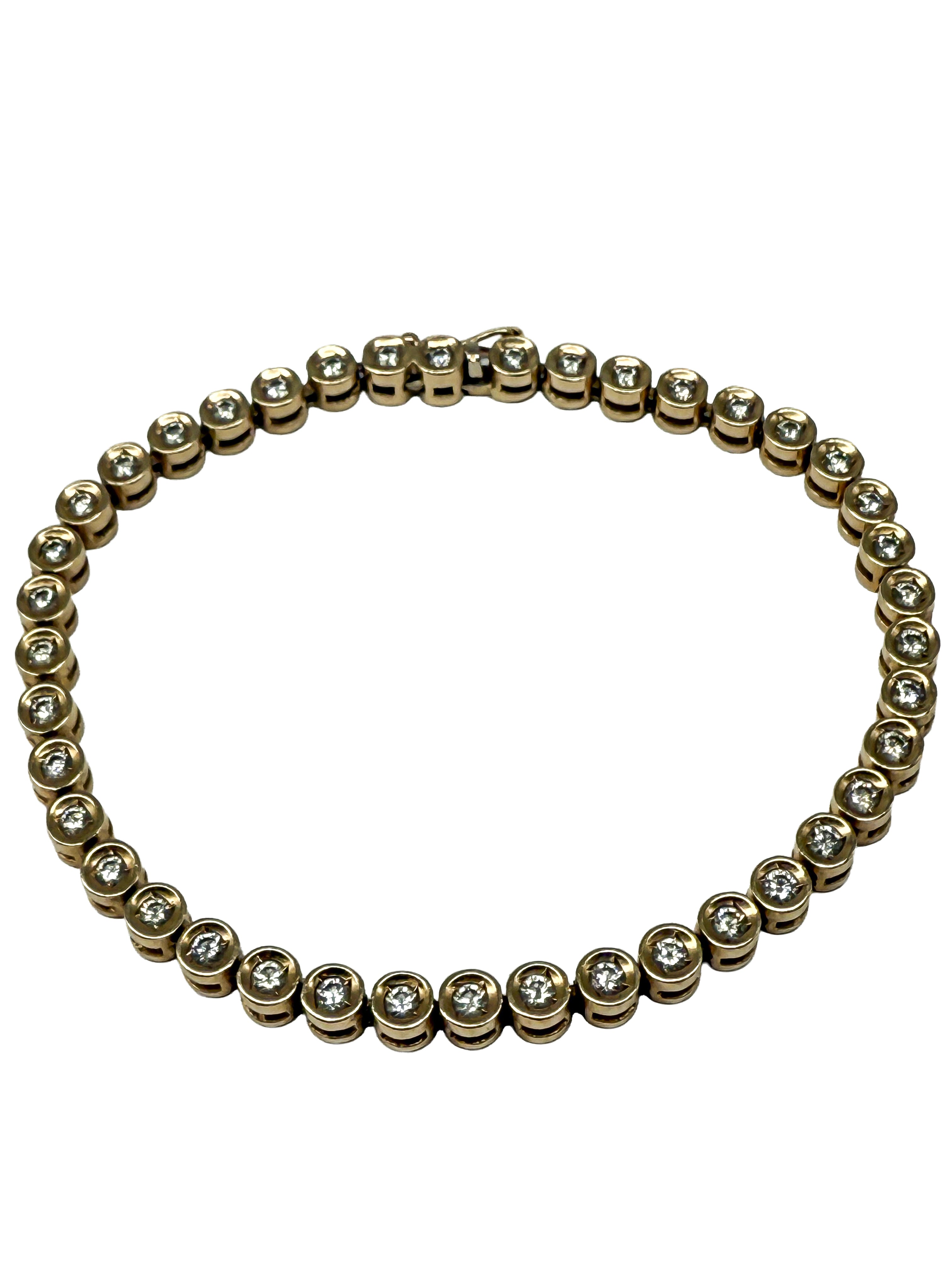 750er Gelbgold; Armband mit Diamanten