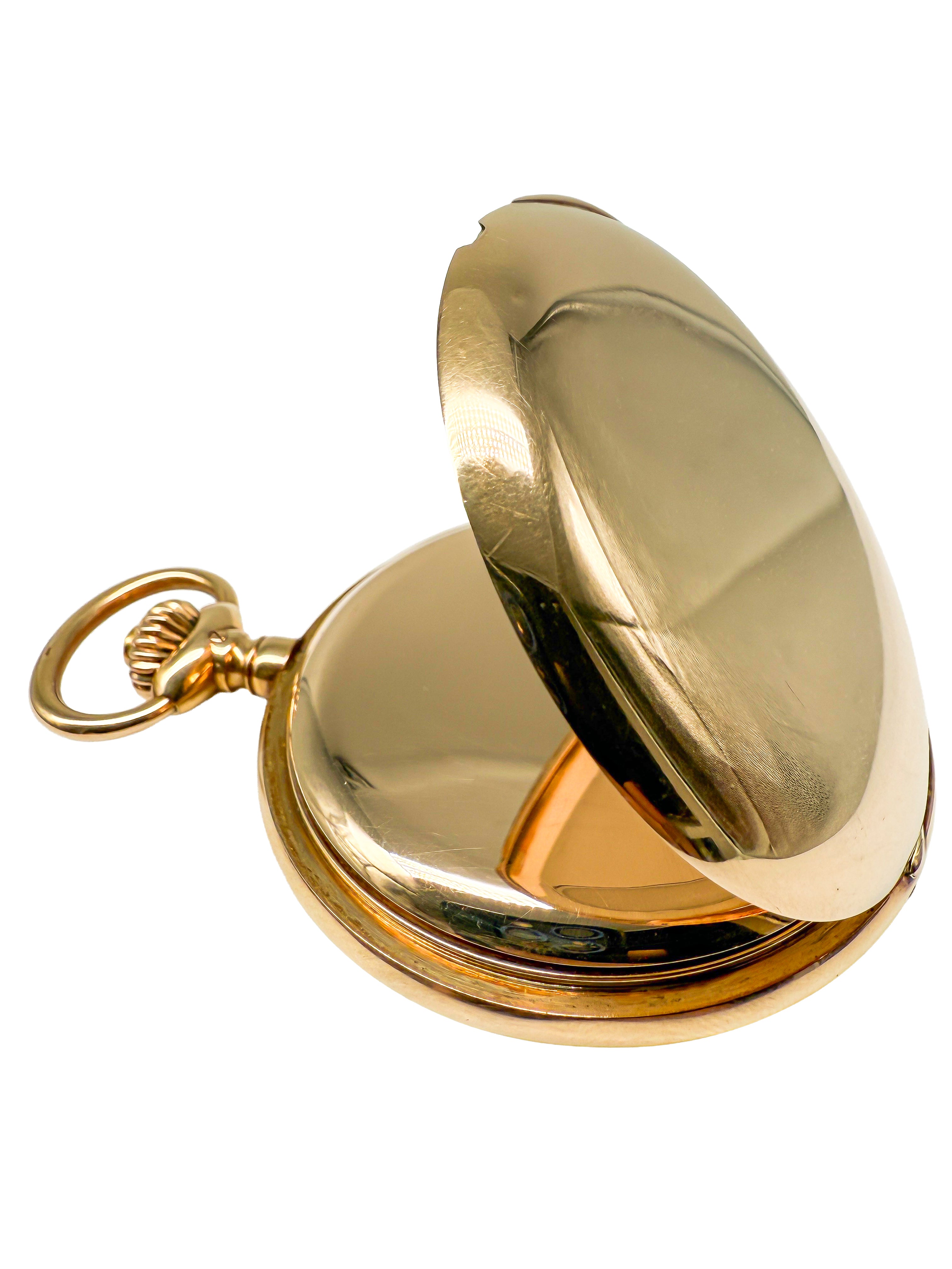 Lang & Söhne Taschenuhr Gold 14k mit Archivauszug, 1920 Verkaufsdatum