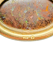 750er Gelbgold Collier mit Matrixopal