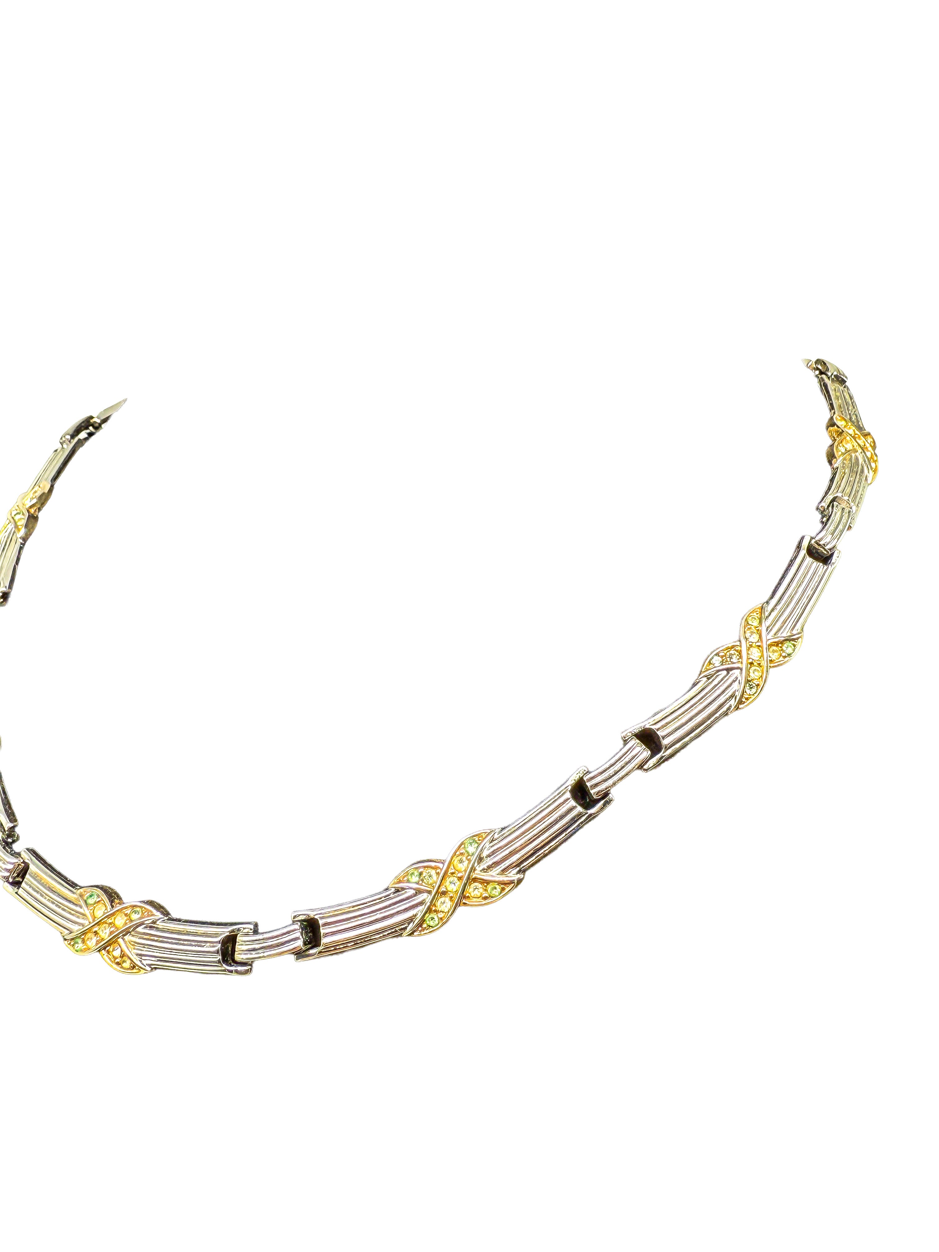 Dior, Schmuck Set, Ohrringe und Collier, vergoldet