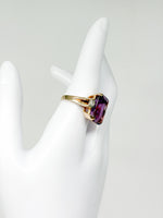 Laden Sie das Bild in den Galerie-Viewer, Ring 585er Gelbgold mit Amethysten und Diamanten
