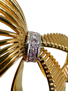 Brosche aus Gold 750er mit rosa Diamanten