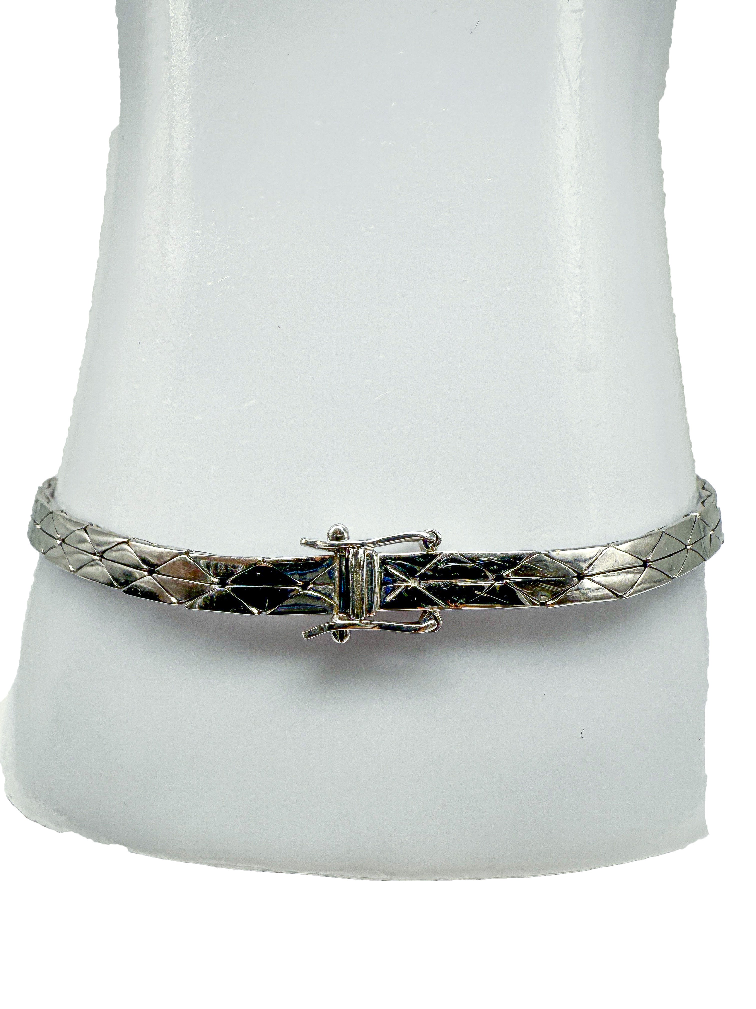 585er Weißgold; Armband mit Diamanten