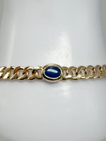 Laden Sie das Bild in den Galerie-Viewer, 14K Gelbgold Armband mit Saphir
