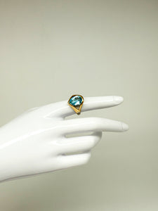 Augusta 750er Gelbgold Ring mit einem Aquamarin