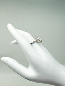 Ring und Ohrringe Set 585er Weißgold mit Perle und Diamanten