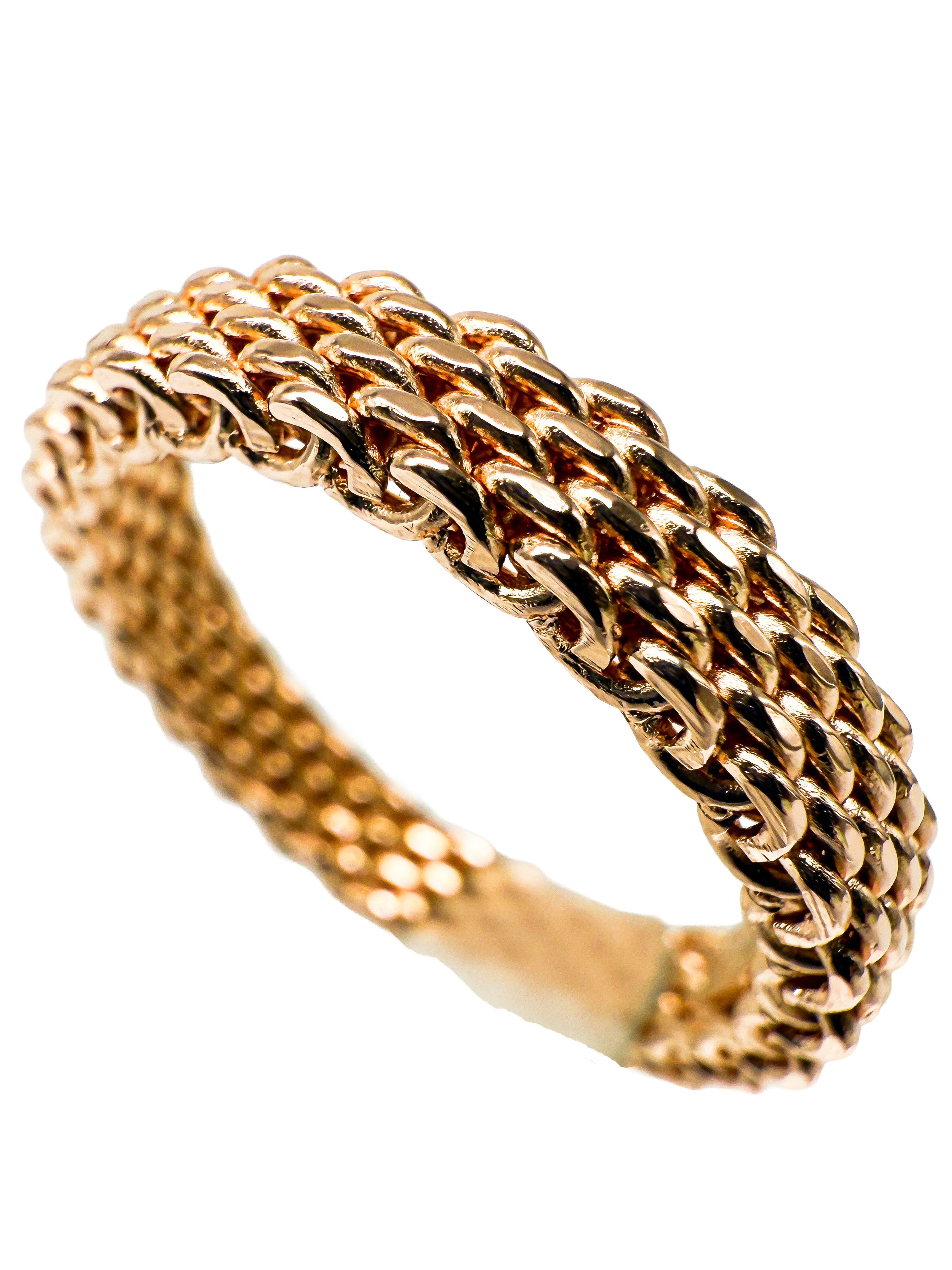Tiffany & Co Somerset 18K Rotgold Sommerset schmaler Mesh Ring