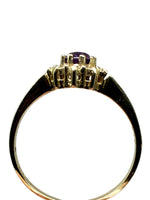 Laden Sie das Bild in den Galerie-Viewer, 750er Gelbgold Ring mit Amethyst und Diamanten
