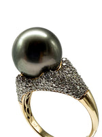 Laden Sie das Bild in den Galerie-Viewer, 585er Gelbgold Ring mit Tahitiperlen
