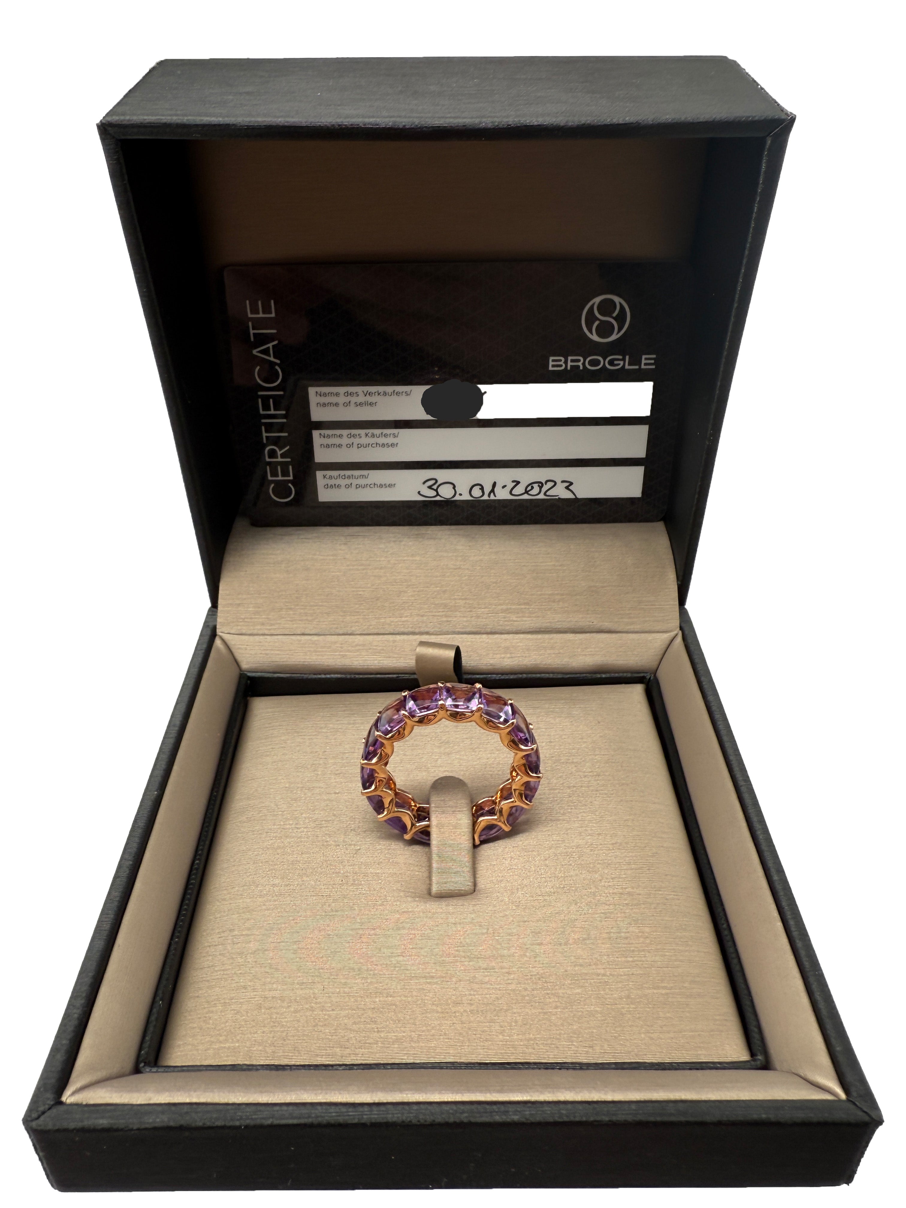 750er Gelbgold Ring mit Amethyste