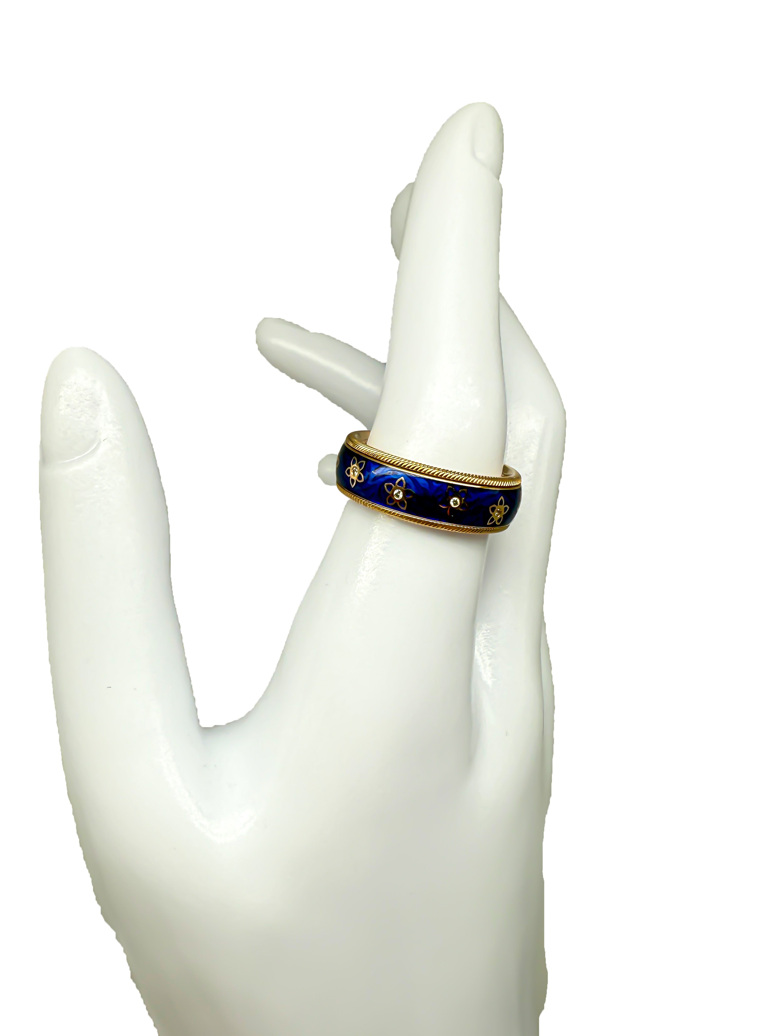 Wellendorff Ring 750er Gelbgold mit Diamanten kaltemaille