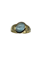 Laden Sie das Bild in den Galerie-Viewer, Ring 585er Gelbgold mit Aquamarin und Diamanten
