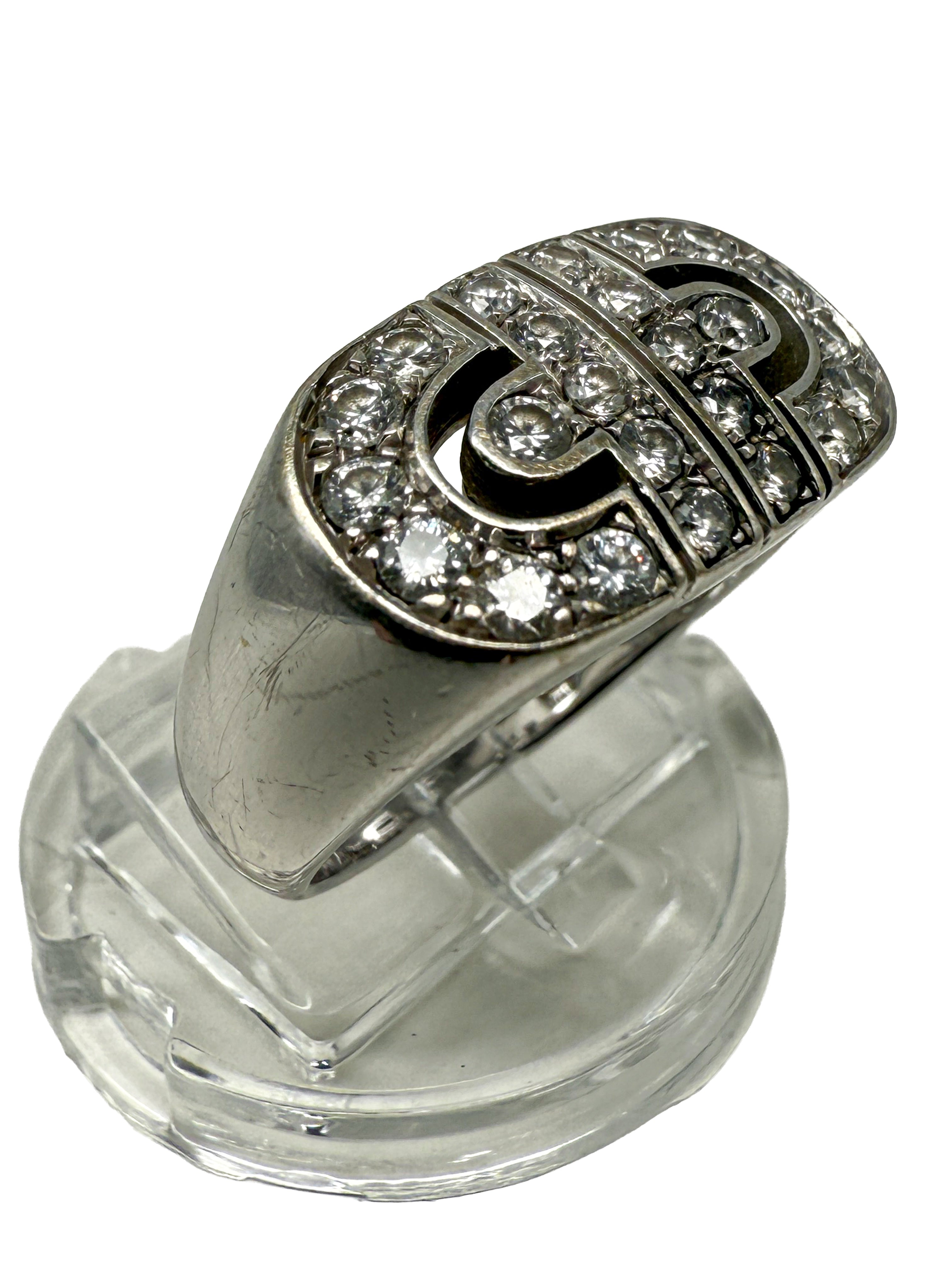 Bulgari Ring mit Diamanten 750er Weißgold