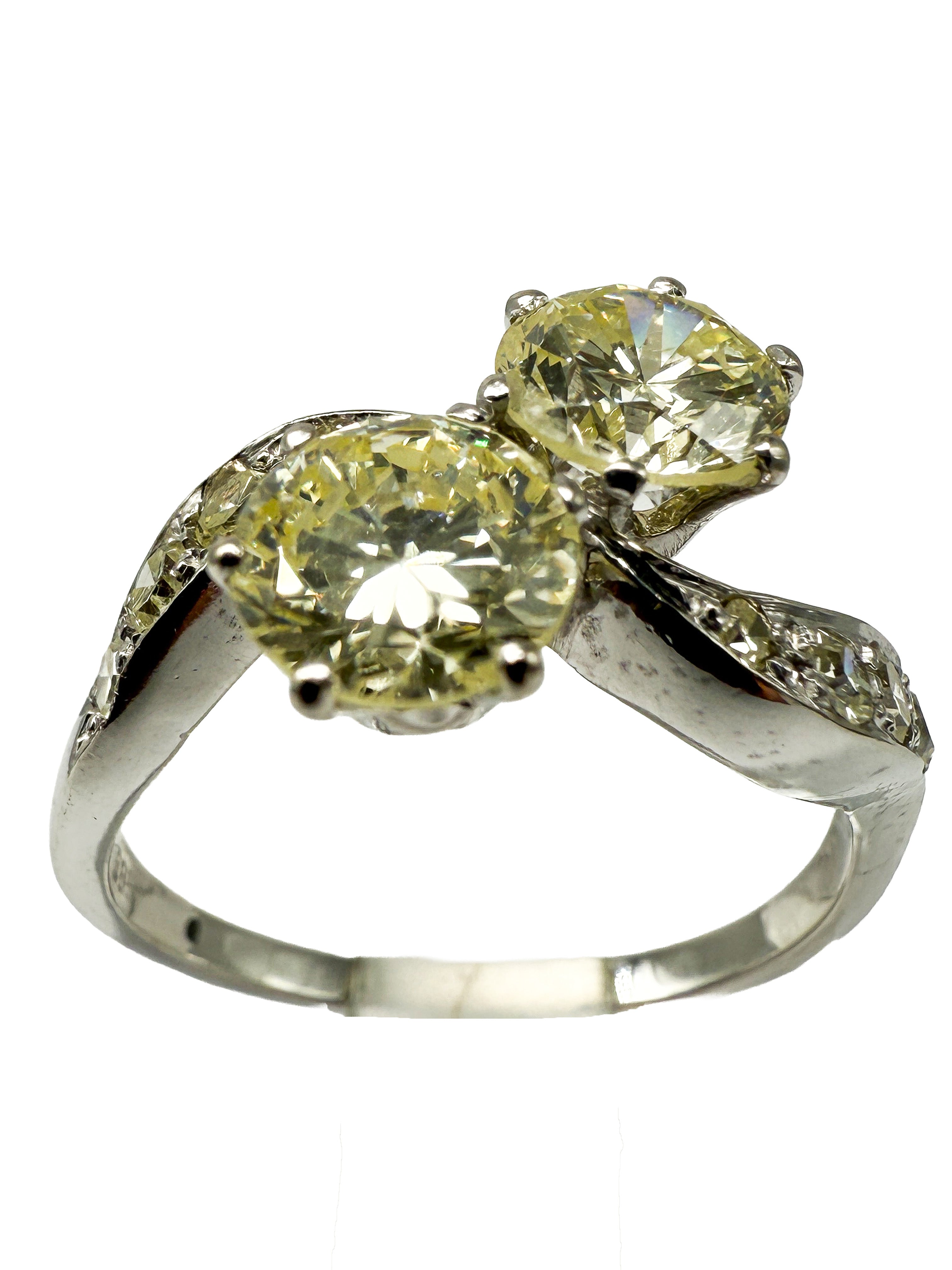 585er Weißgold Ring mit Diamanten