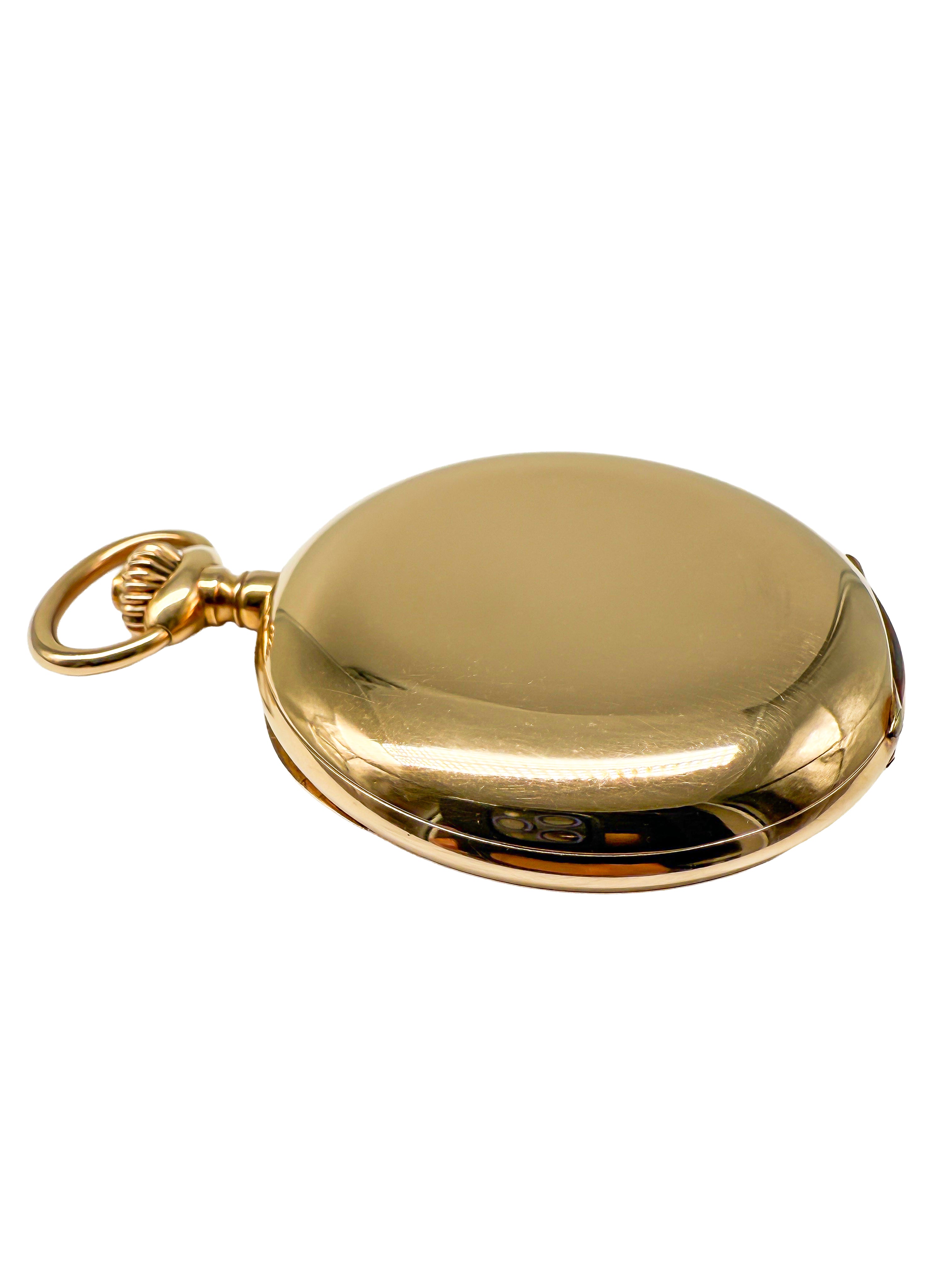 Lang & Söhne Taschenuhr Gold 14k mit Archivauszug, 1920 Verkaufsdatum