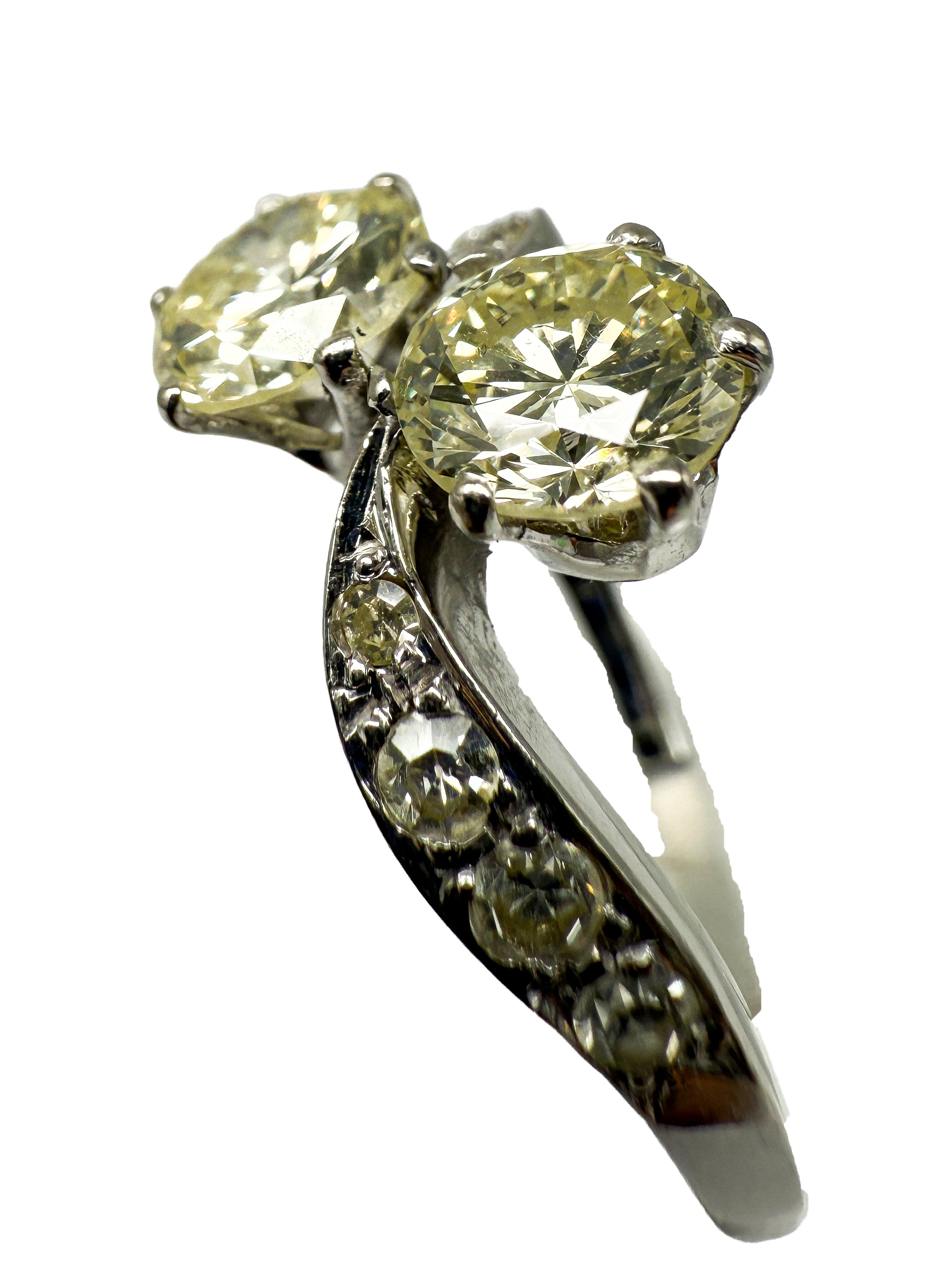 585er Weißgold Ring mit Diamanten