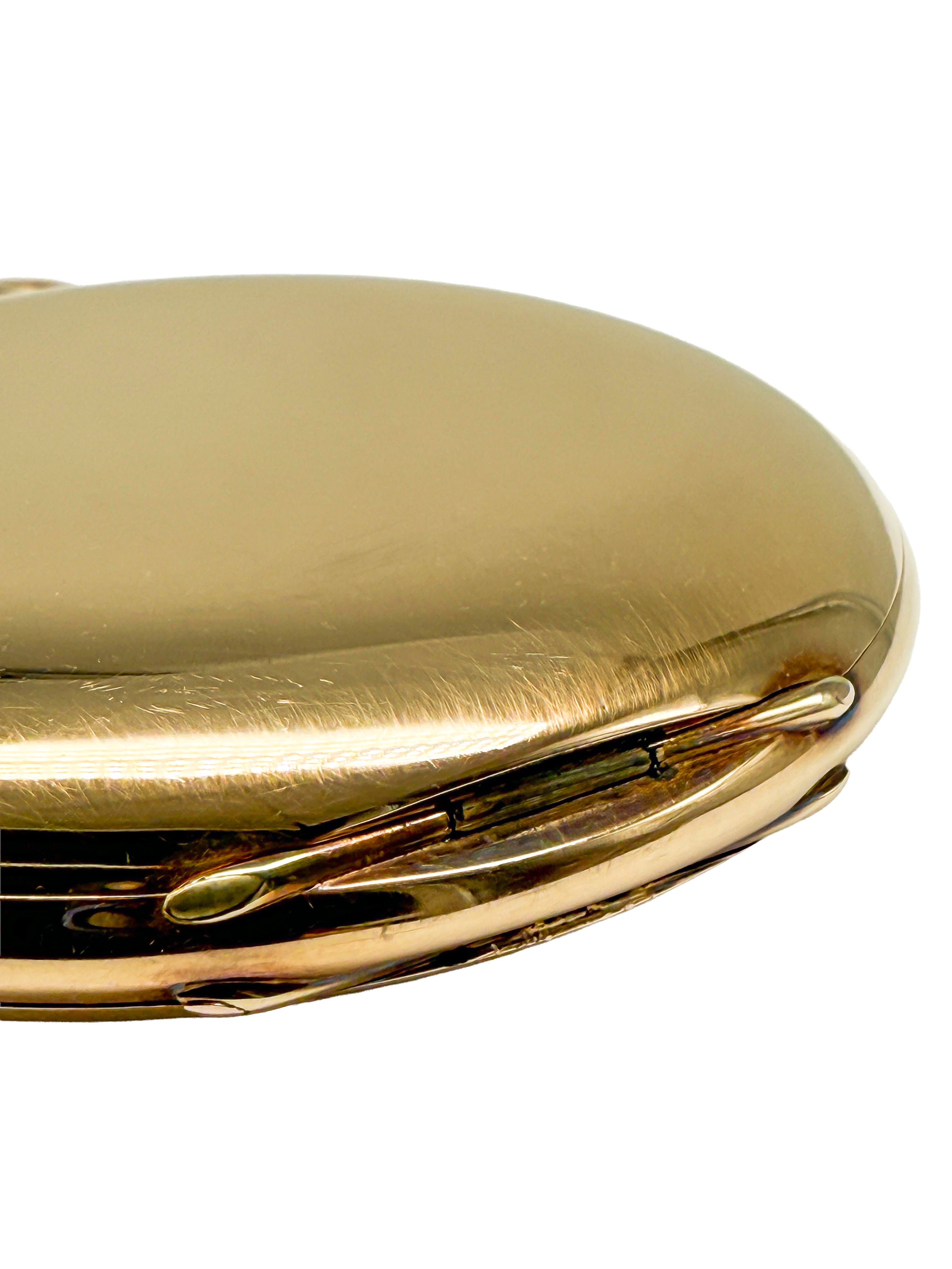 Lang & Söhne Taschenuhr Gold 14k mit Archivauszug, 1920 Verkaufsdatum