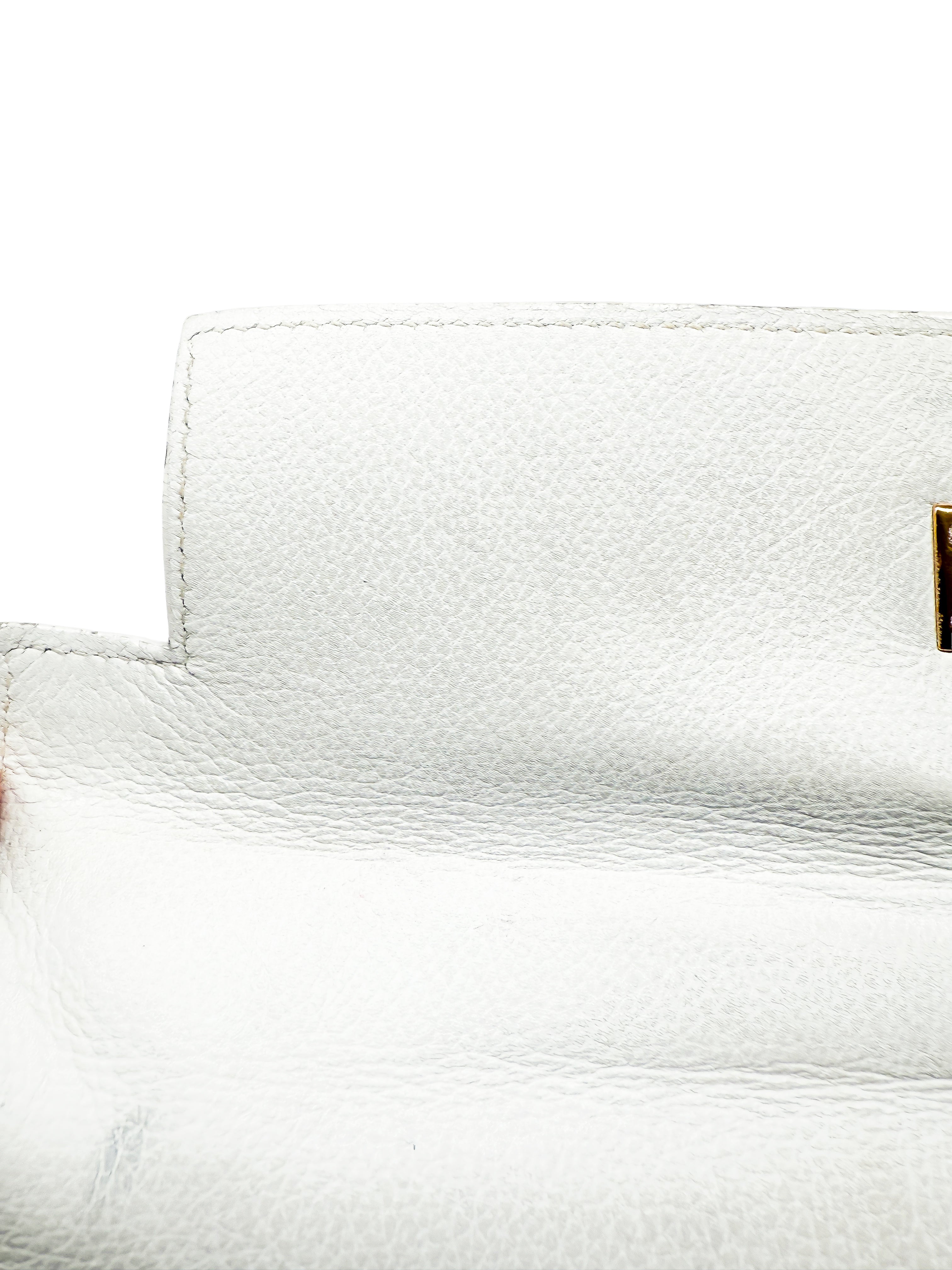 Hermes Kelly 28 Handtasche - weiß, gold Hardware