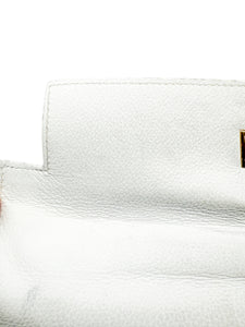 Hermes Kelly 28 Handtasche - weiß, gold Hardware