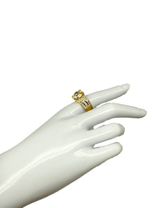 750er Gelbgold Bandring mit großem Diamanten