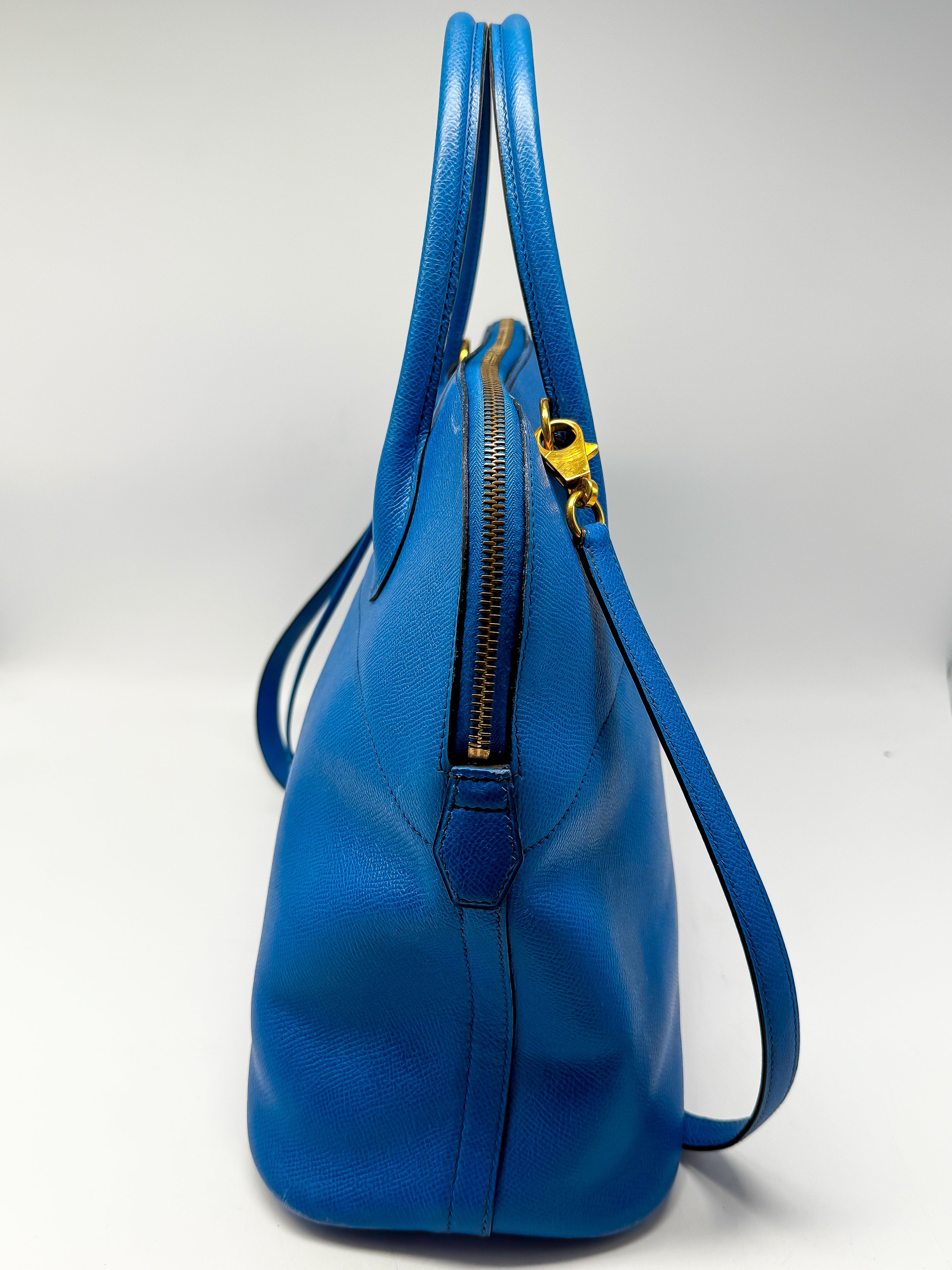 Hermes Bolide 35 - Blau - Gold Hardware - Leder