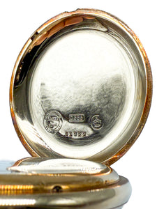 Lang & Söhne Taschenuhr Gold 14k mit Archivauszug, 1920 Verkaufsdatum