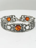 Laden Sie das Bild in den Galerie-Viewer, Silberarmband, 835er mit Bernstein
