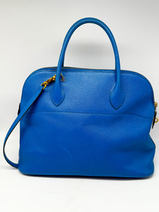 Hermes Bolide 35 - Blau - Gold Hardware - Leder