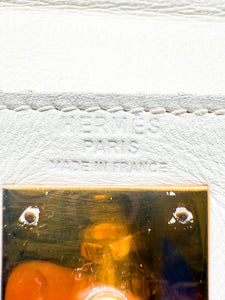 Hermes Kelly 28 Handtasche - weiß, gold Hardware