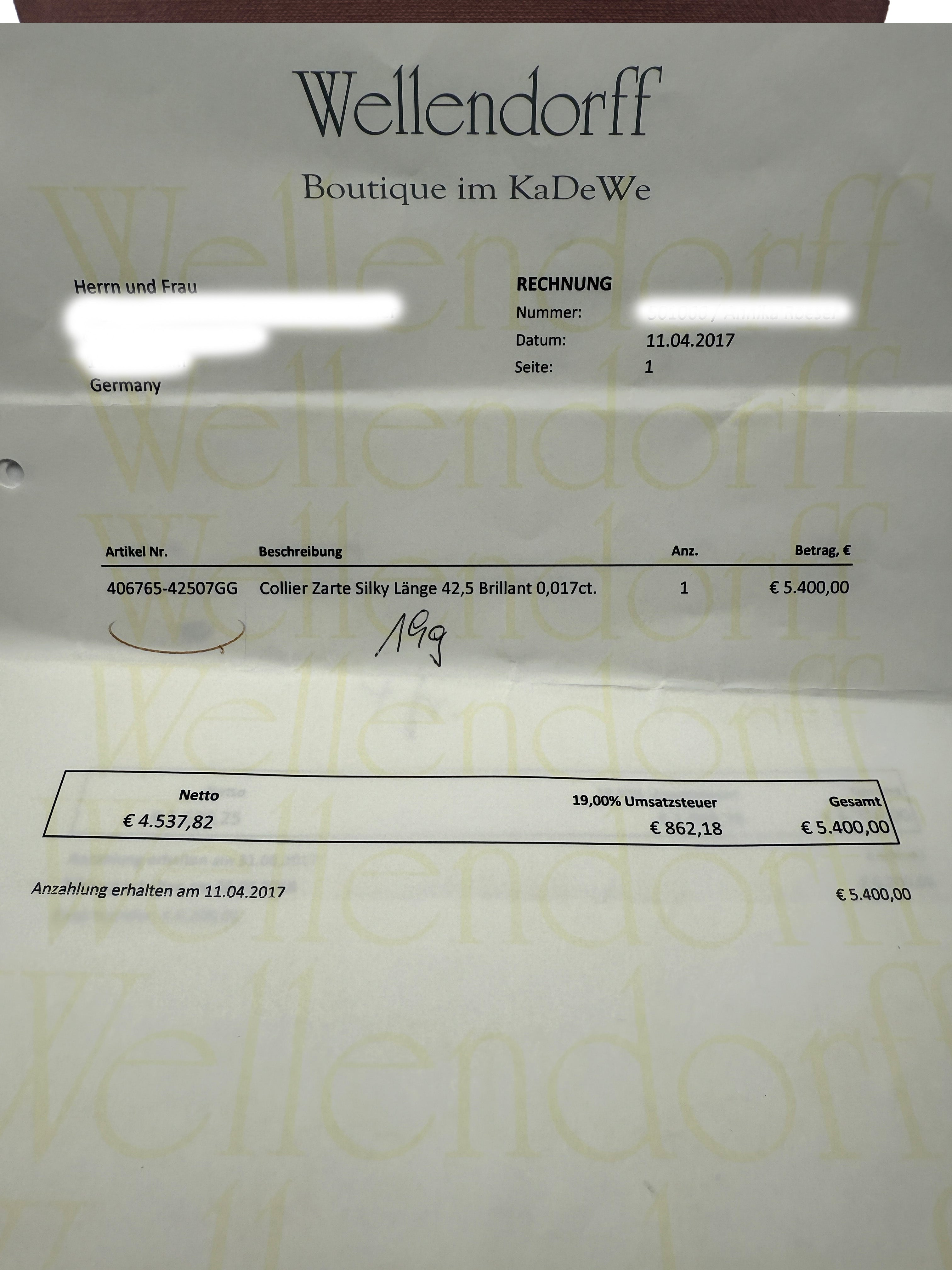 Wellendorff 750er Gelbgold Anhänger und Ronde