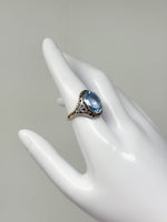 Laden Sie das Bild in den Galerie-Viewer, Ring 585er Weißgold mit Aquamarin und Diamanten
