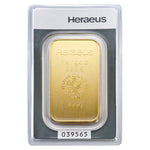 Laden Sie das Bild in den Galerie-Viewer, Goldbarren 100 Gramm Heraeus geprägt 999,9 Feingold
