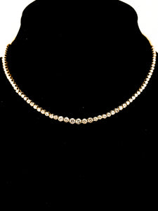 750er Gelbgold Collier mit Diamant