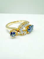 Laden Sie das Bild in den Galerie-Viewer, Ring 585er Gelbgold mit Diamanten und Sapphire
