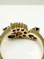Laden Sie das Bild in den Galerie-Viewer, Ring 585er Gelbgold mit Diamanten und Sapphire
