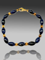 Laden Sie das Bild in den Galerie-Viewer, Gelbgold Armband 585er mit Lapislazuli
