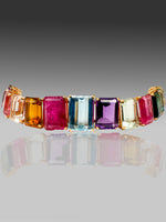 Laden Sie das Bild in den Galerie-Viewer, Gelbgold Armband 750er mit Steinen
